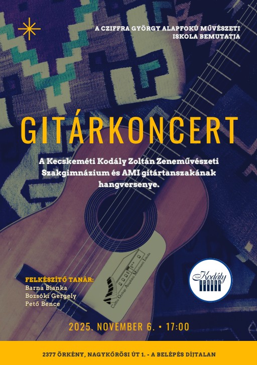 Gitárkoncert @ Cziffra György Alapfokú Művészeti Iskola hangversenyterme