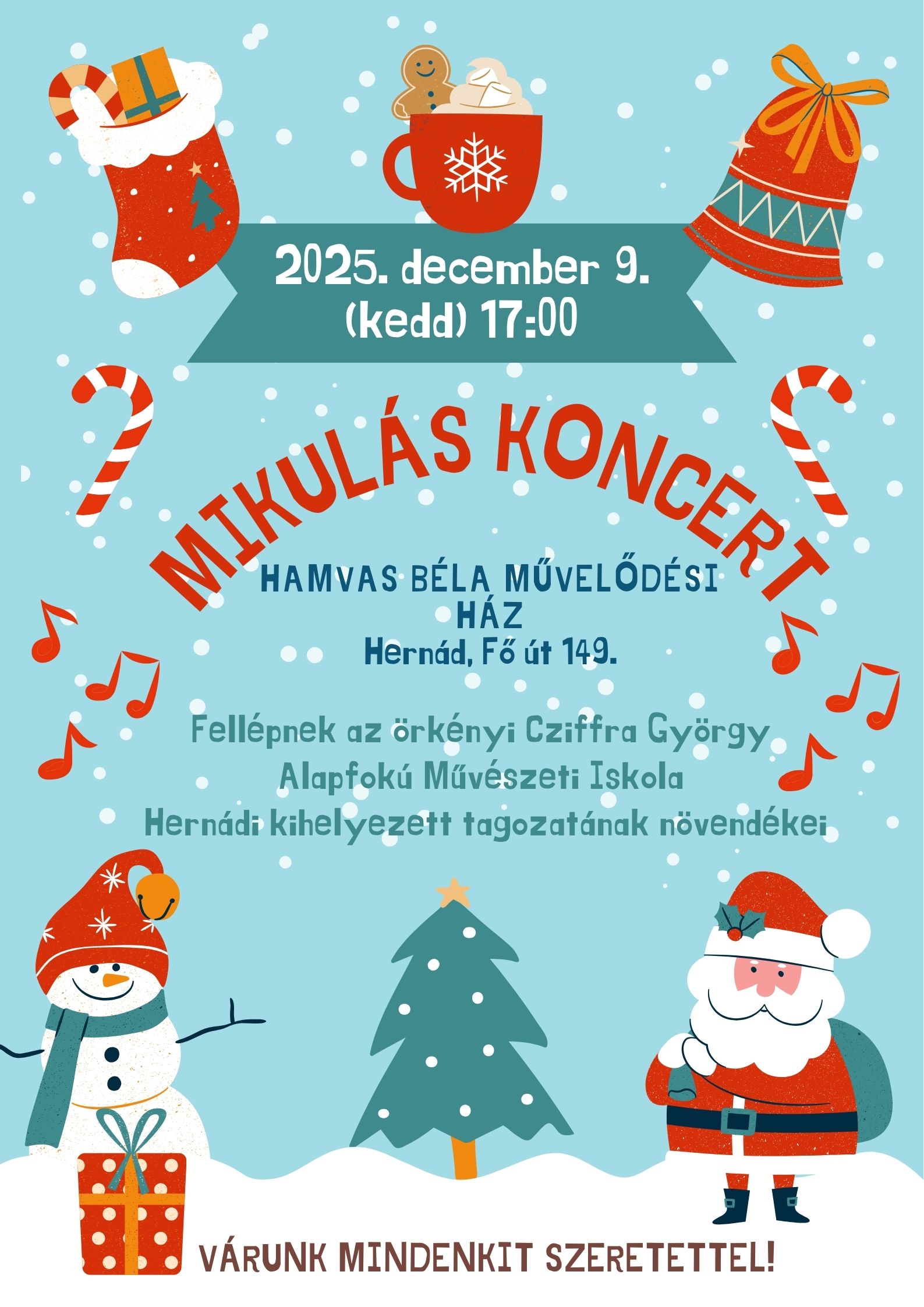 Mikulás hangverseny Hernádon @ Hernád, Hamvas Béla Művelődési Ház és Könyvtár