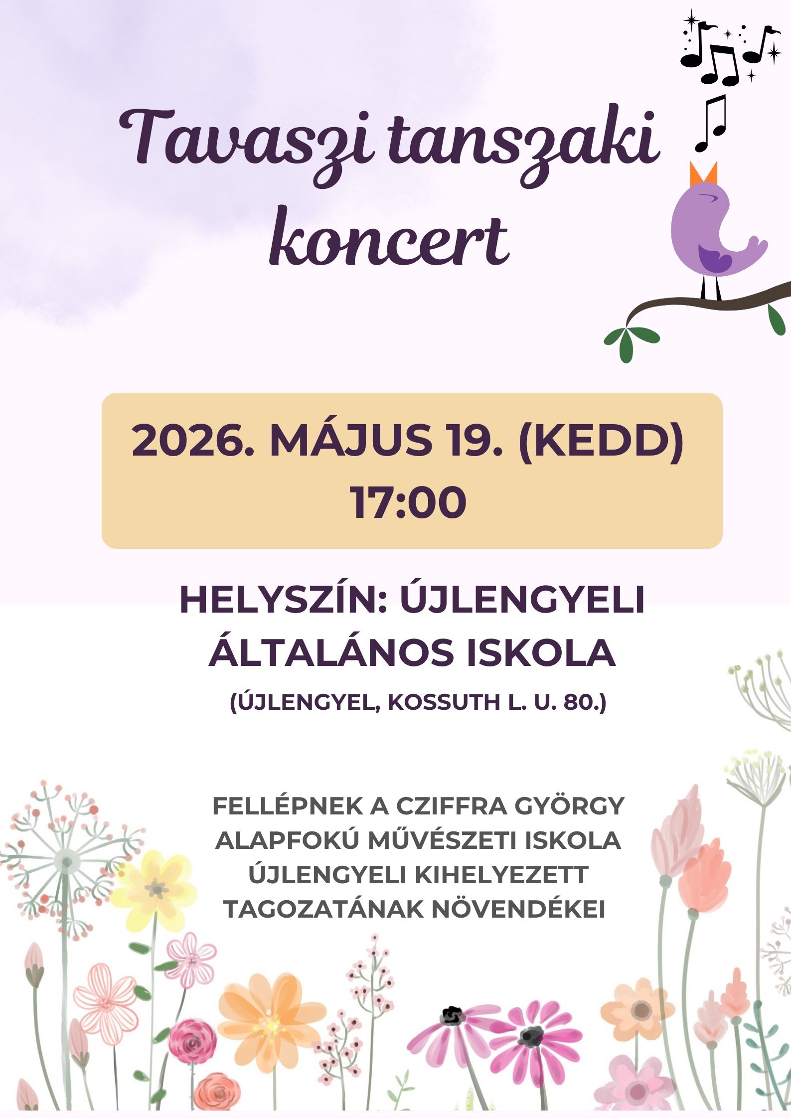 Tavaszi tanszaki koncert - Újlengyel @ Újlengyeli Általános Iskola
