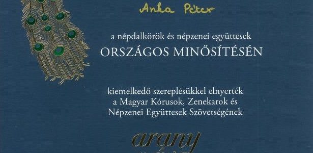 Aranypáva Országos Népzenei Minősítő eredmények