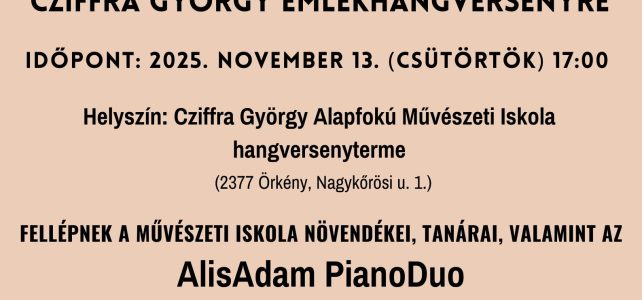 Meghívó – Cziffra György Emlékhangversenyre (2025.11.13.)